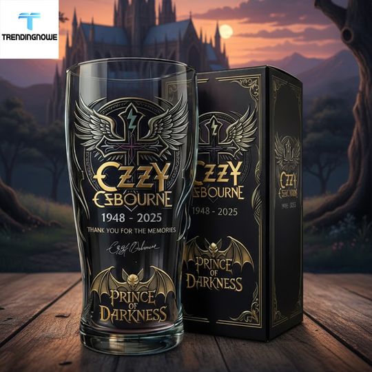 Ozzy Osbourne Prince Of Darkness Black Beer Glass