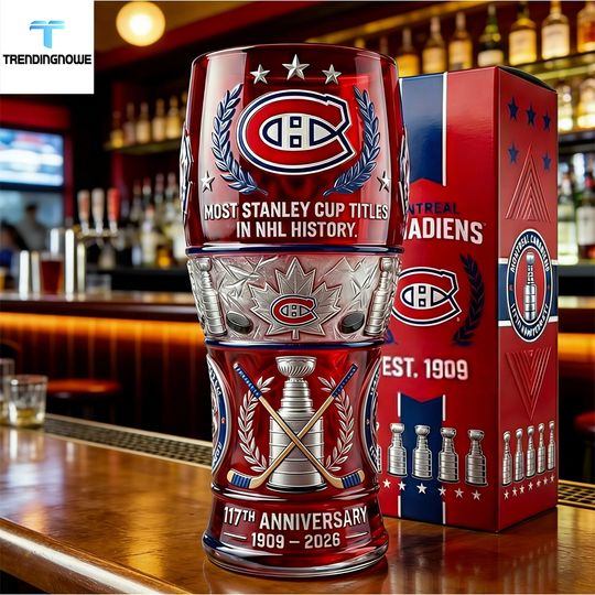 Montreal Canadiens 117Th Anniversary Commemorative Beer Glass