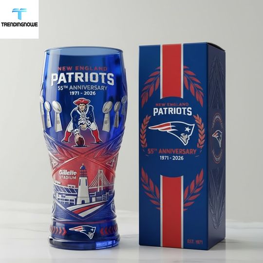 New England Patriots 55Th Anniversary Collector Beer Glass 2026