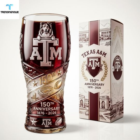 Texas Am Aggie 150Th Anniversary Commemorative Beer Glass