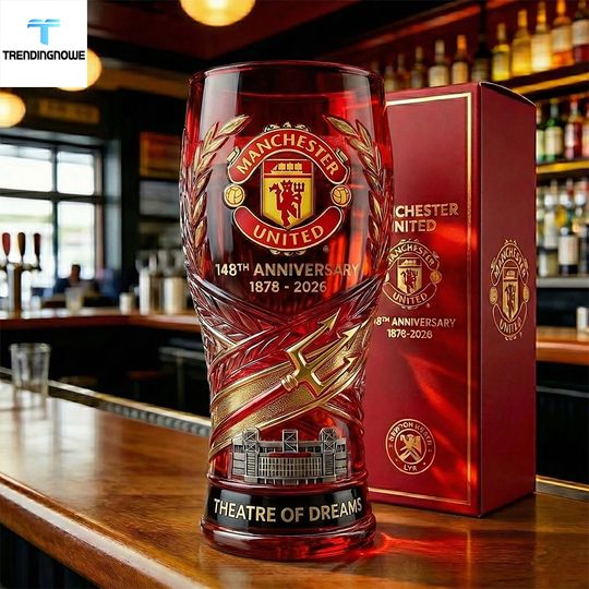 Manchester United Theatre Of Dreams 148Th Anniversary Commemorative Beer Glass