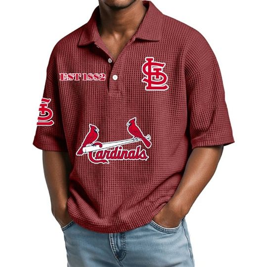 St Louis Cardinals EST 1882 Waffle Polo Shirt