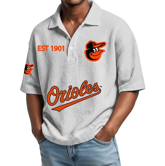 Baltimore Orioles EST 1901 Waffle Polo