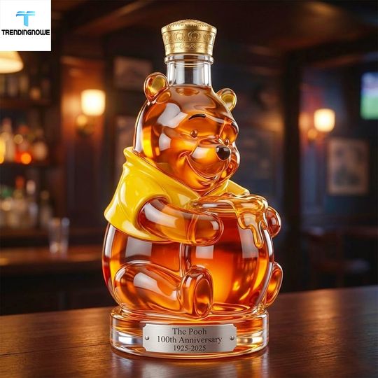 Winnie The Pooh 100Th Anniversary Honey Bear Whiskey Bottle Decanter Gift