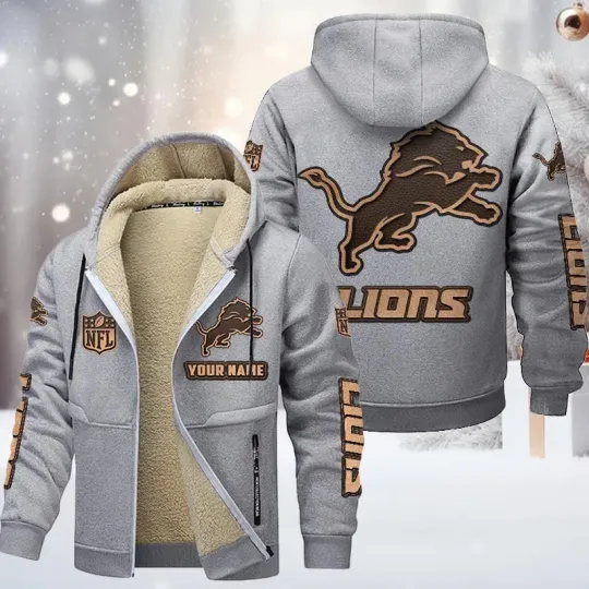 Detroit Lions DMTZ0848 3D Fleece Zip Hoodie