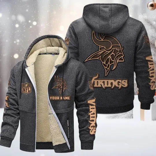 Minnesota Vikings DMTZ0858 3D Fleece Zip Hoodie