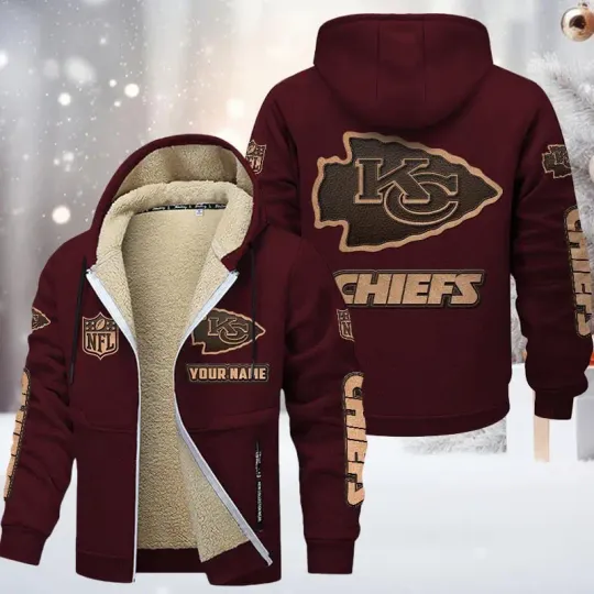 Kansas City Chiefs 3D Fleece Zip Hoodie