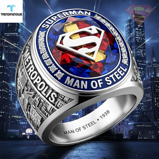 Superman Man Of Steel 1938 Metropolis Collector Ring