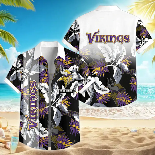 Minnesota Vikings Summer Casual Street Button Shirt