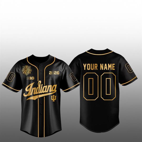 Indiana Hoosiers 2026 National Champions Gold Baseball Jersey