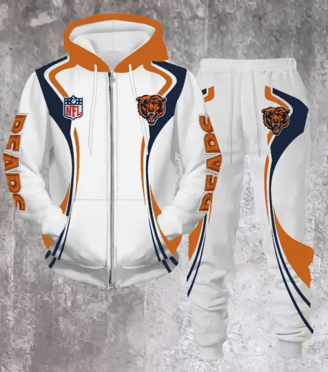 Chicago Bears Hoodie Jogger Set, Gift For Him, Football Lover, Father's Day Gift Idea