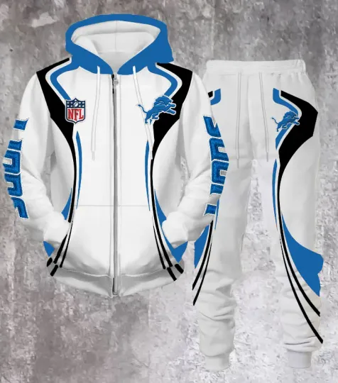 Detroit Lions Hoodie Jogger Set, Gift For Him, Football Lover, Father's Day Gift Idea