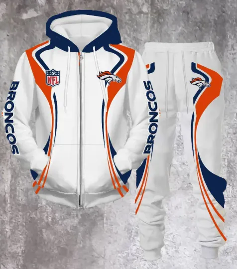 Denver Broncos Hoodie Jogger Set, Gift For Him, Football Lover, Father's Day Gift Idea