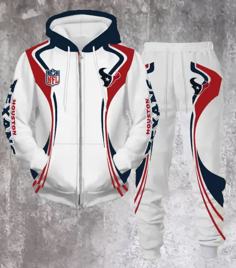 Houston Texans Hoodie Jogger Set, Gift For Him, Football Lover, Father's Day Gift Idea