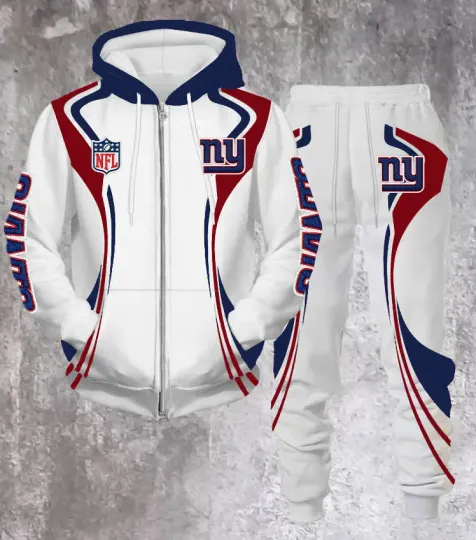 New York Giants Hoodie Jogger Set, Gift For Him, Football Lover, Father's Day Gift Idea