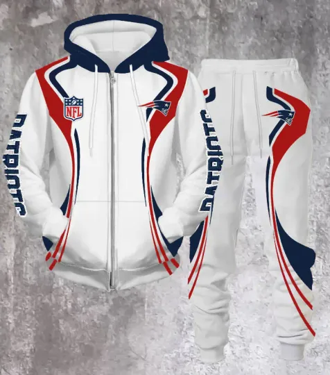 New England Patriots Hoodie Jogger Set, Gift For Him, Football Lover, Father's Day Gift Idea
