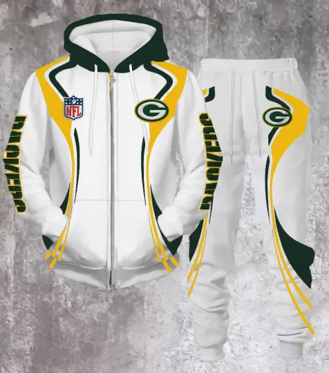Green Bay Packers Hoodie Jogger Set, Gift For Him, Football Lover, Father's Day Gift Idea