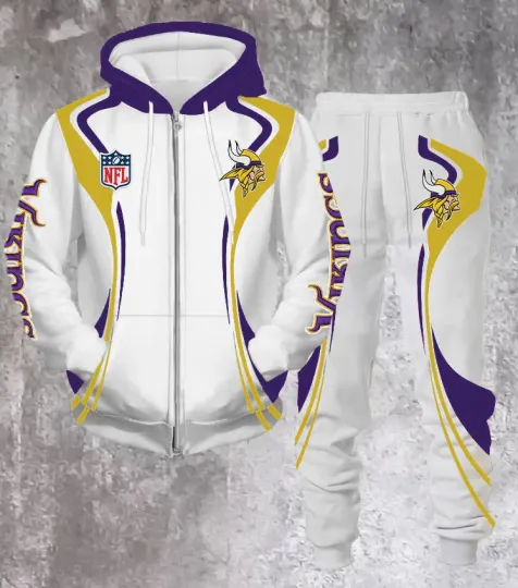 Minnesota Vikings Hoodie Jogger Set, Gift For Him, Football Lover, Father's Day Gift Idea
