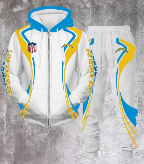 Los Angeles Chargers Hoodie Jogger Set, Gift For Him, Football Lover, Father's Day Gift Idea