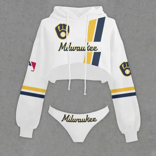 Milwaukee Brewerss Cropped Hoodie & Bottom Set