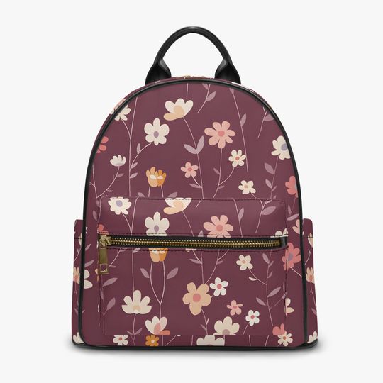 Vintage Flower Garden Mini PU Backpack