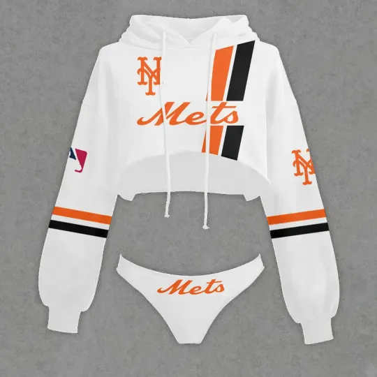 New York Metss Cropped Hoodie & Bottom Set