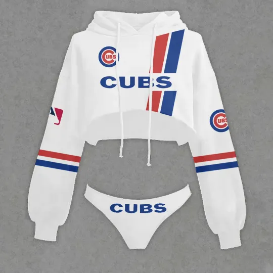 Chicago Cubss Cropped Hoodie & Bottom Set