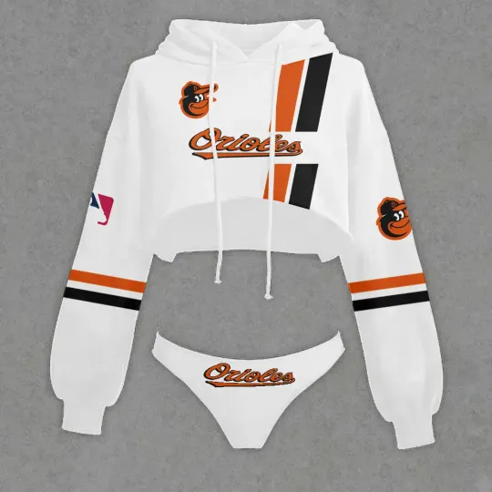 Baltimore Orioless Cropped Hoodie & Bottom Set