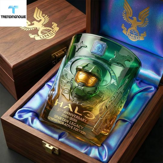Halo Master Chief 25Th Anniversary Spartan Legacy Whiskey Glass