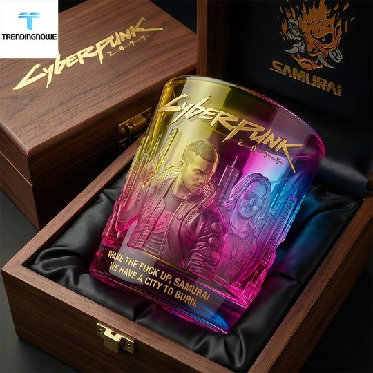 Cyberpunk 2077 Johnny Silverhand Night City Whiskey Glass