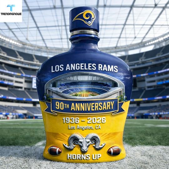 Los Angeles Rams Horns Up 90Th Anniversary 2026 Whiskey Bottle Decanter