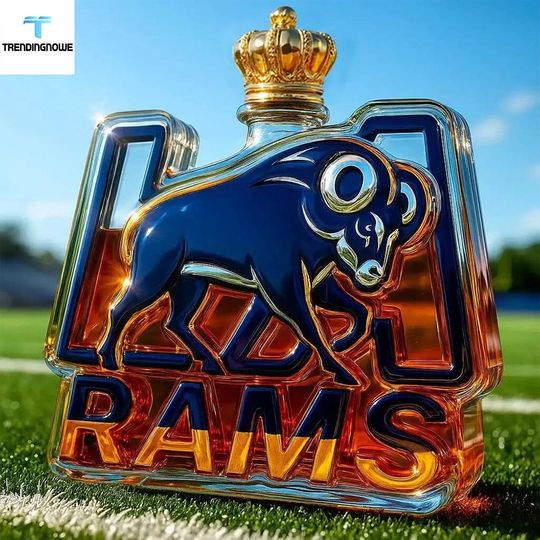 Los Angeles Rams Crown Logo Decanter Whiskey Bottle