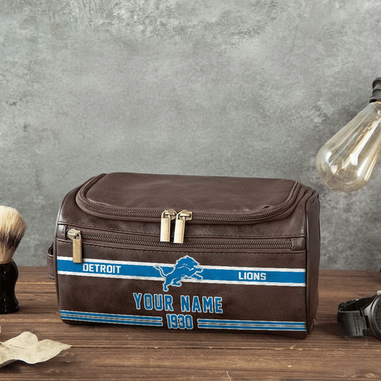 Detroit Lions Toiletry Bag - Gift For Him, Father, Grandpa - Father's Day Gift Idea