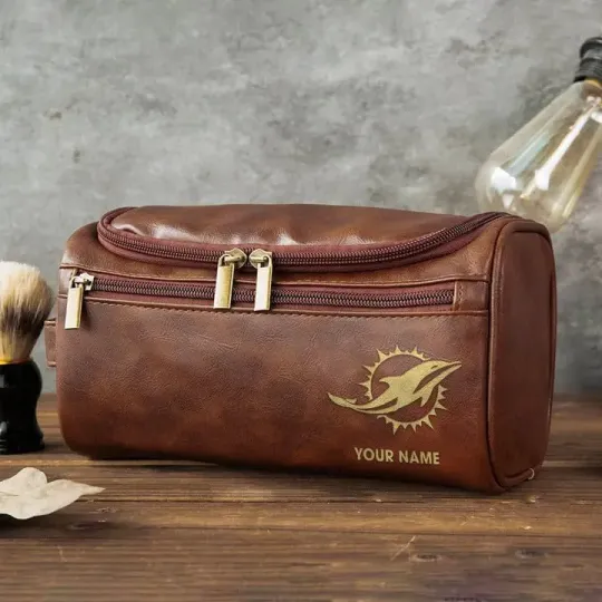Miami Dolphins Toiletry Bag - Gift For Him, Father, Grandpa - Father's Day Gift Idea