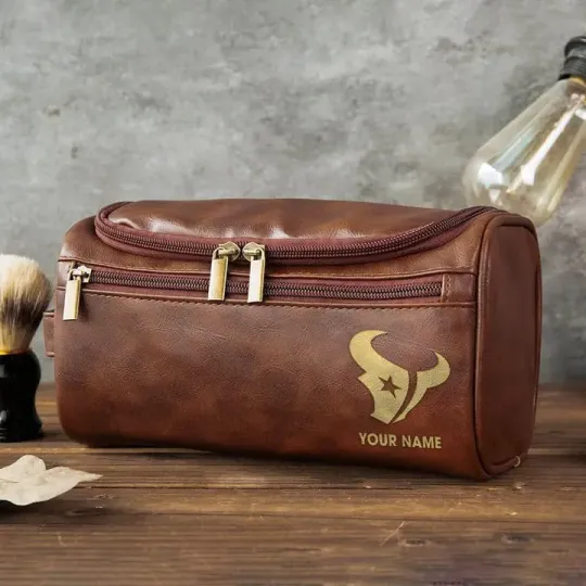 Houston Texans Toiletry Bag - Gift For Him, Father, Grandpa - Father's Day Gift Idea