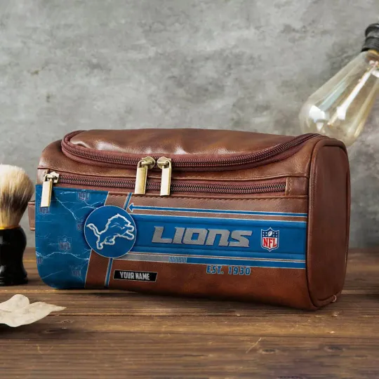 Detroit Lions Toiletry Bag - Gift For Him, Father, Grandpa - Father's Day Gift Idea