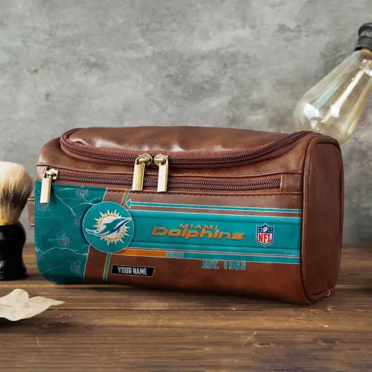 Miami Dolphins Toiletry Bag - Gift For Him, Father, Grandpa - Father's Day Gift Idea