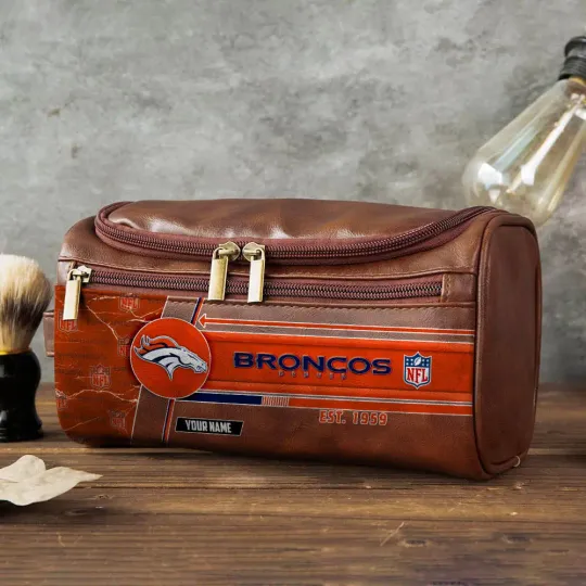 Denver Broncos Toiletry Bag - Gift For Him, Father, Grandpa - Father's Day Gift Idea