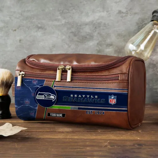 Seattle Seahawks Toiletry Bag - Gift For Him, Father, Grandpa - Father's Day Gift Idea