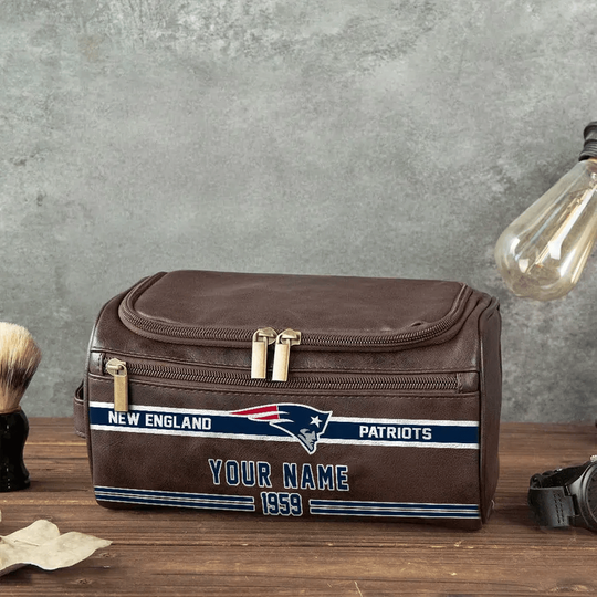 football New England Patriots Toiletry Bag - Gift For Him, Father, Grandpa - Father's Day Gift Idea
