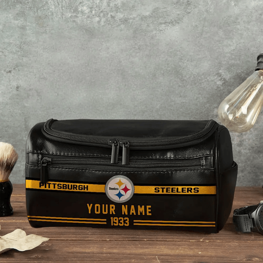 football Pittsburgh Steeler Toiletry Bag - Gift For Him, Father, Grandpa - Father's Day Gift Idea