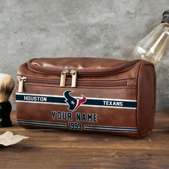 football Houston Texans Toiletry Bag - Gift For Him, Father, Grandpa - Father's Day Gift Idea