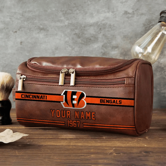 football Cincinnati Bengals Toiletry Bag - Gift For Him, Father, Grandpa - Father's Day Gift Idea