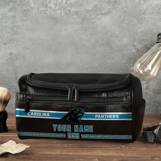 football Carolina Panthers Toiletry Bag - Gift For Him, Father, Grandpa - Father's Day Gift Idea