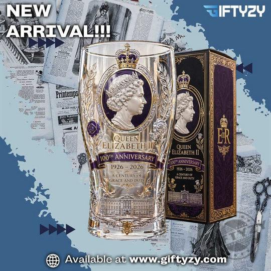 A Century of Grace and Duty · 1926?”2026 00 years of Queen Elizabeth II’s legacy Beer Glass