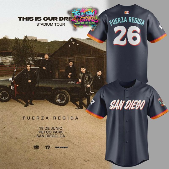 San Diego Padres x Fuerza Regida This Is Our Dream Stadium Tour 2026 Jersey