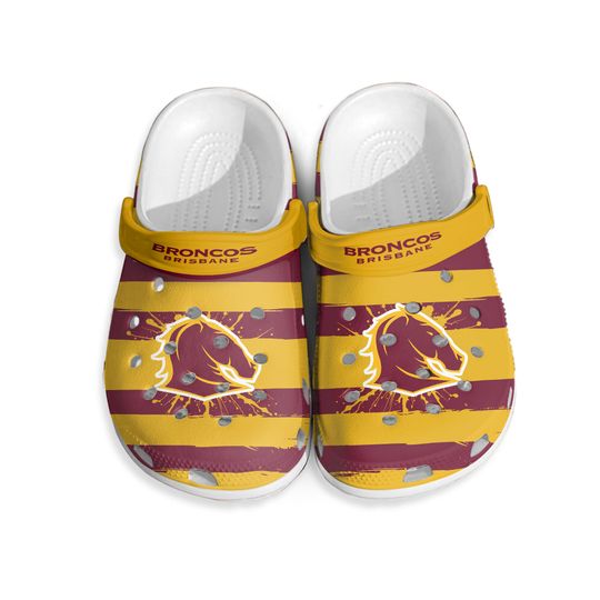 NRL Brisbane Broncos Maroon Gold Crocs