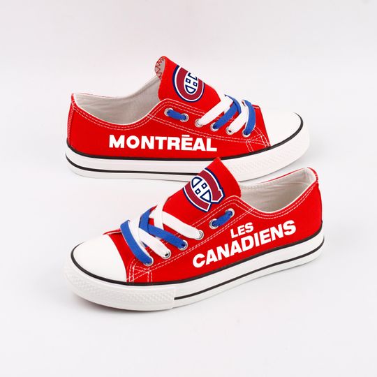 Montreal Canadiens Sneakers, Hockey Fan Footwear, Team Mascot Print, Customized Trainers Shoes