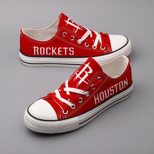 Houston Rockets Sneakers, Game Day Cheer Shoes, Basketball Team Logo Footwear