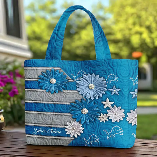 Detroit Lions Quilted Tote Bag
